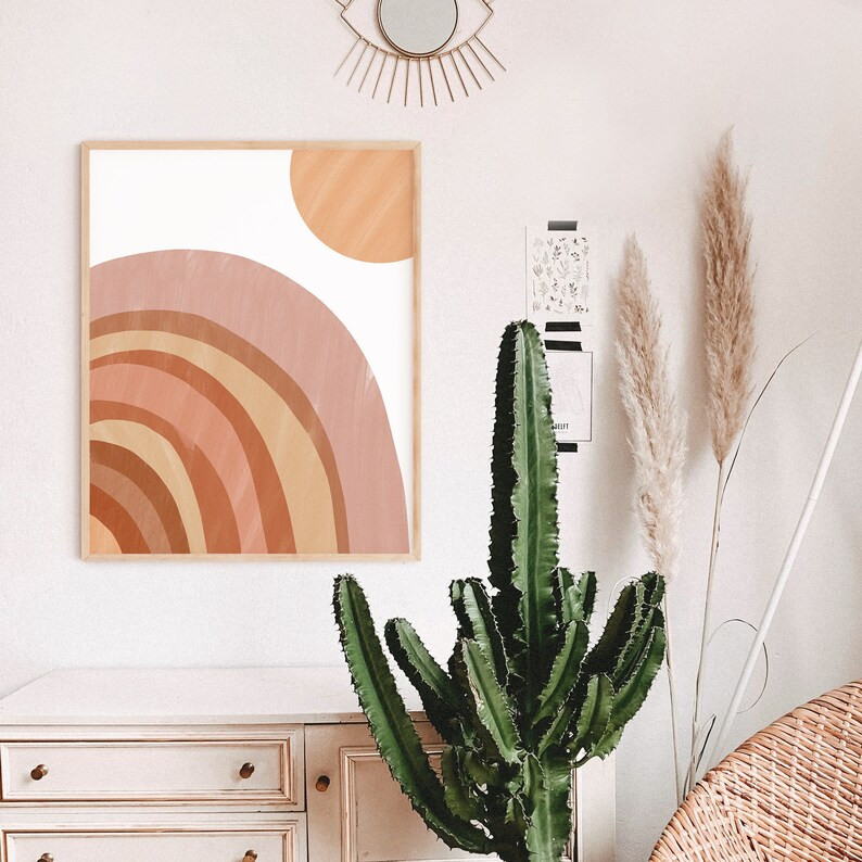 Abstract Rainbow Printable Wall Art Digital Print Neutral Wall Art Boho Decor Abstract Art Print ... | Etsy (US)