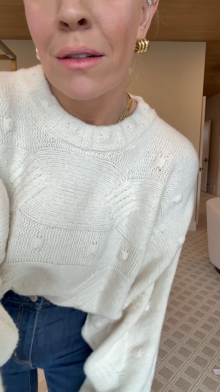 This sweater has very subtle details and fits so cute! I sized up to get this fit

#LTKootd #LTKFindsUnder100 #LTKFindsUnder50