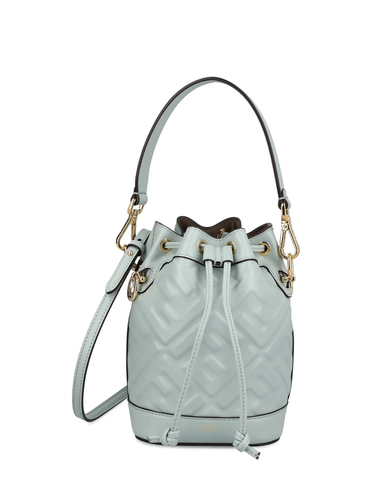 Fendi Mon Tresor FF Embossed Drawstring Bucket Bag | Cettire Global