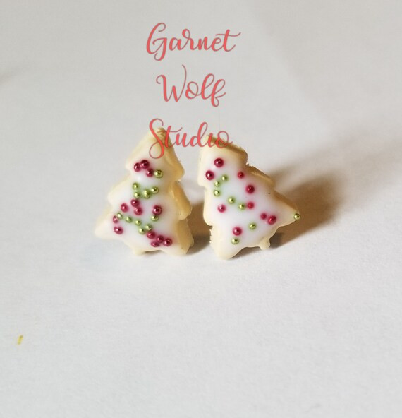 Christmas Tree Cookie Earrings Studs | Etsy | Etsy (US)