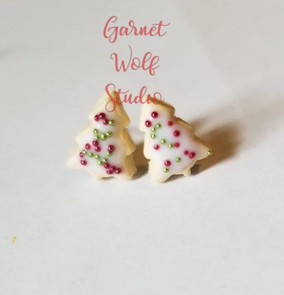 Christmas Tree Cookie Earrings Studs | Etsy | Etsy (US)