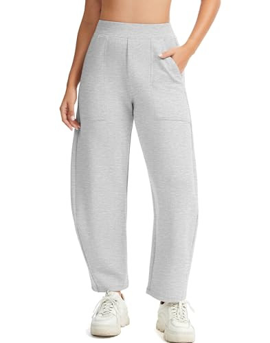 Womens Baggy Wide Leg Pants Barrel Leg Sweatpants Casual Elastic Waisted Stretch Travel Pants wit... | Amazon (US)