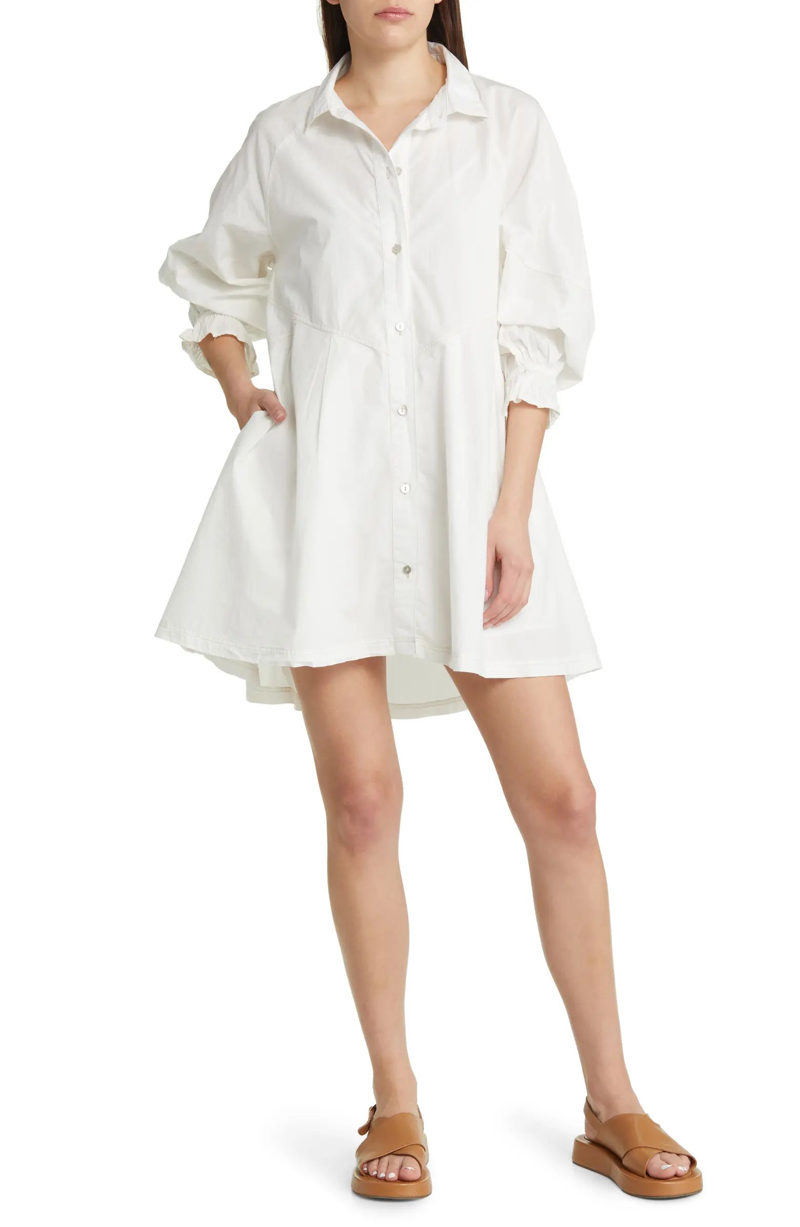 Hannah Cotton Poplin Mini Shirtdress | Nordstrom