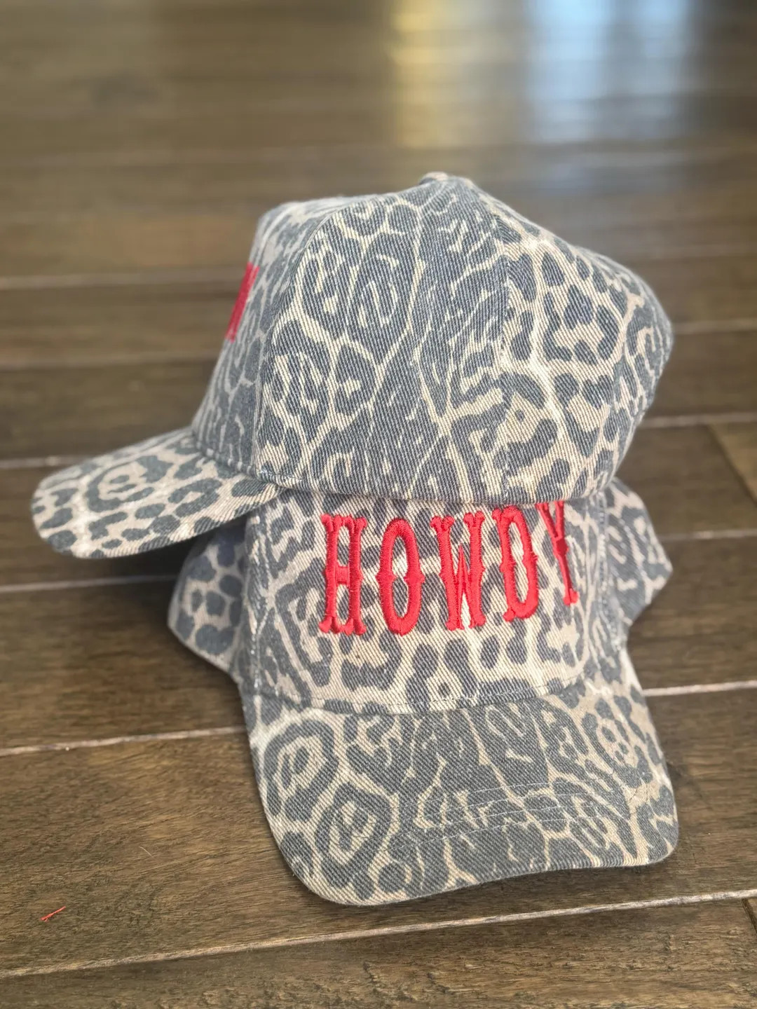 Embroidered "howdy" Leopard Print Trucker Hat, Custom Vintage Washed Cap - Etsy | Etsy (US)