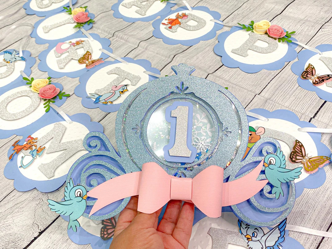 Happy Birthday Banner Cinderella Princess Theme Party Garland Cinderella Birthday Banner Personal... | Etsy (US)