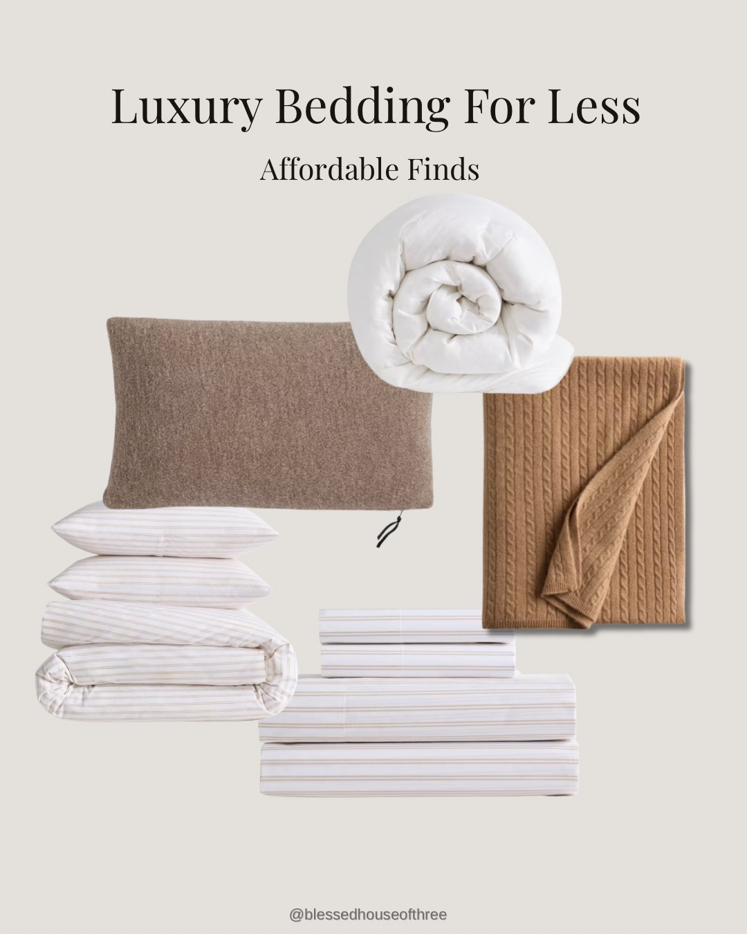 Luxury bedding for less 🤍 These affordable bedding finds look high-end but are budget-friendly and so cozy. I linked the exact bedding and bed shown to make it easy to recreate this neutral, elevated bedroom look without overspending.

luxury bedding for less, affordable bedding finds, neutral bedding ideas, hotel style bedding on a budget, cozy bedroom essentials, neutral bedroom decor, affordable luxury bedding, striped bedding set, duvet cover neutral, modern bedroom inspiration, minimalist bedroom style, neutral home decor finds, budget friendly bedding, elevated bedroom look, bedding linked ltk

#LTKFindsUnder100 #LTKHome