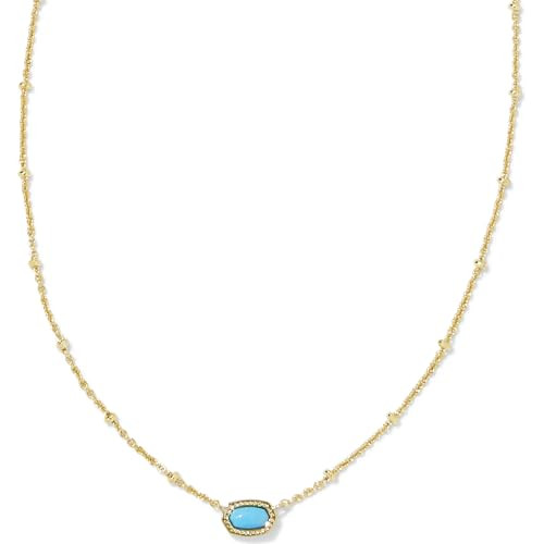 Kendra Scott Mini Elisa 14k Gold-Plated Satellite Short Pendant Necklace in Turquoise, Fashion Jewelry for Women | Amazon (US)