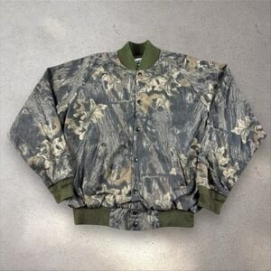 VTG 90s Jerzees Outdoors Mossy Oak Jacket Mens Large Break Up Camouflage Bomber | Poshmark