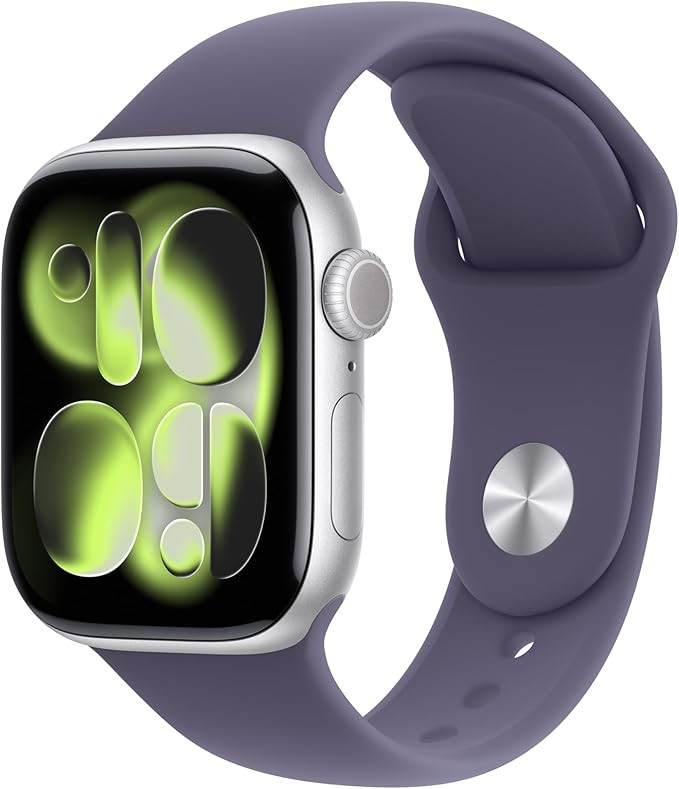 Apple Watch Series 11 [GPS + Cellular 42mm] Smartwatch with Silver Aluminum Case with Purple Fog ... | Amazon (US)