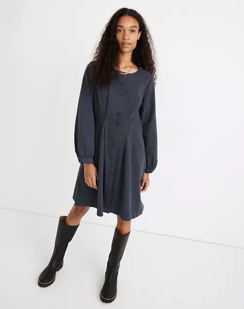 (Re)sponsible Long-Sleeve Button-Front Mini Dress | Madewell