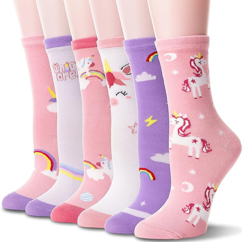 WELSOX Unicorn Socks Gifts for Girls kids Cute Animal Fun Crew Fashion Funny Novelty Soft Cotton ... | Amazon (US)