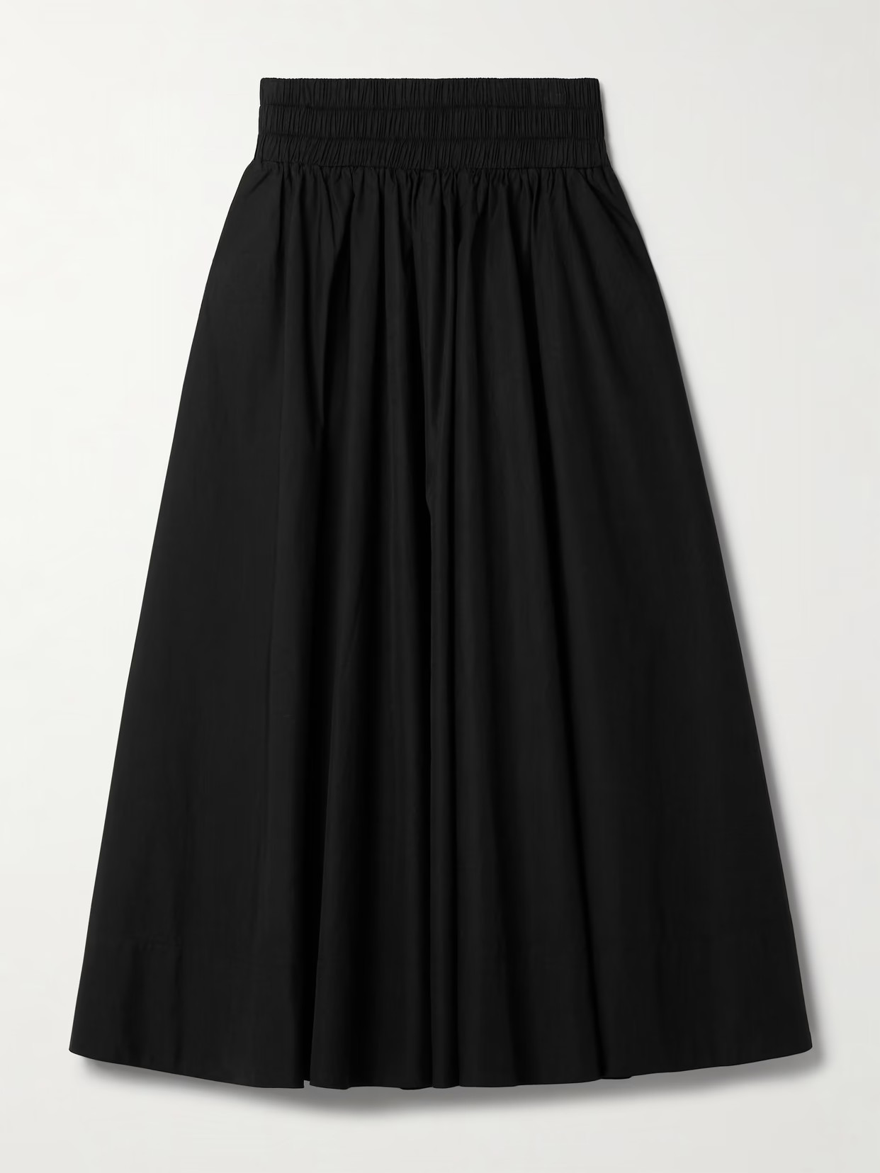 Suzie Kondi - The Kyria Gathered Cotton-poplin Midi Skirt - Black | NET-A-PORTER (US)