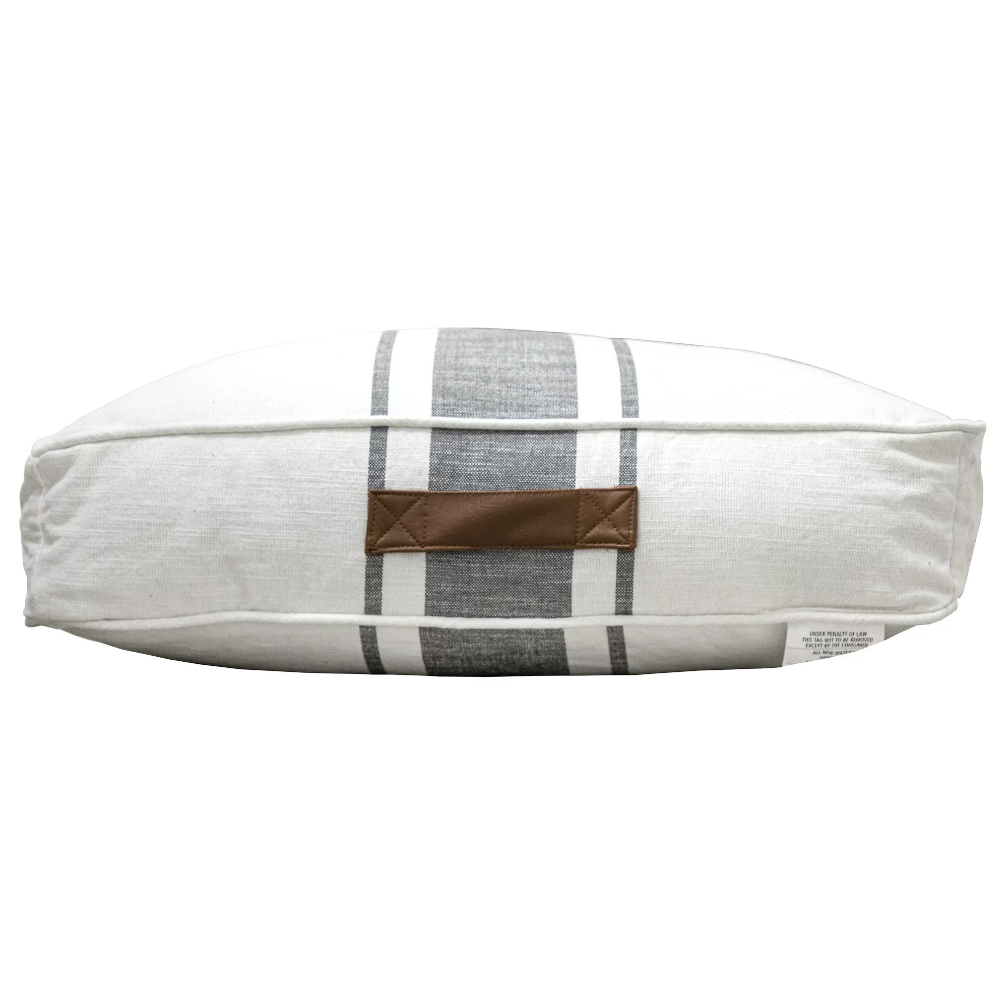 Better Homes & Gardens Yarn Dyed Floor Pillow, White and Gray Center Stripes | Walmart (US)