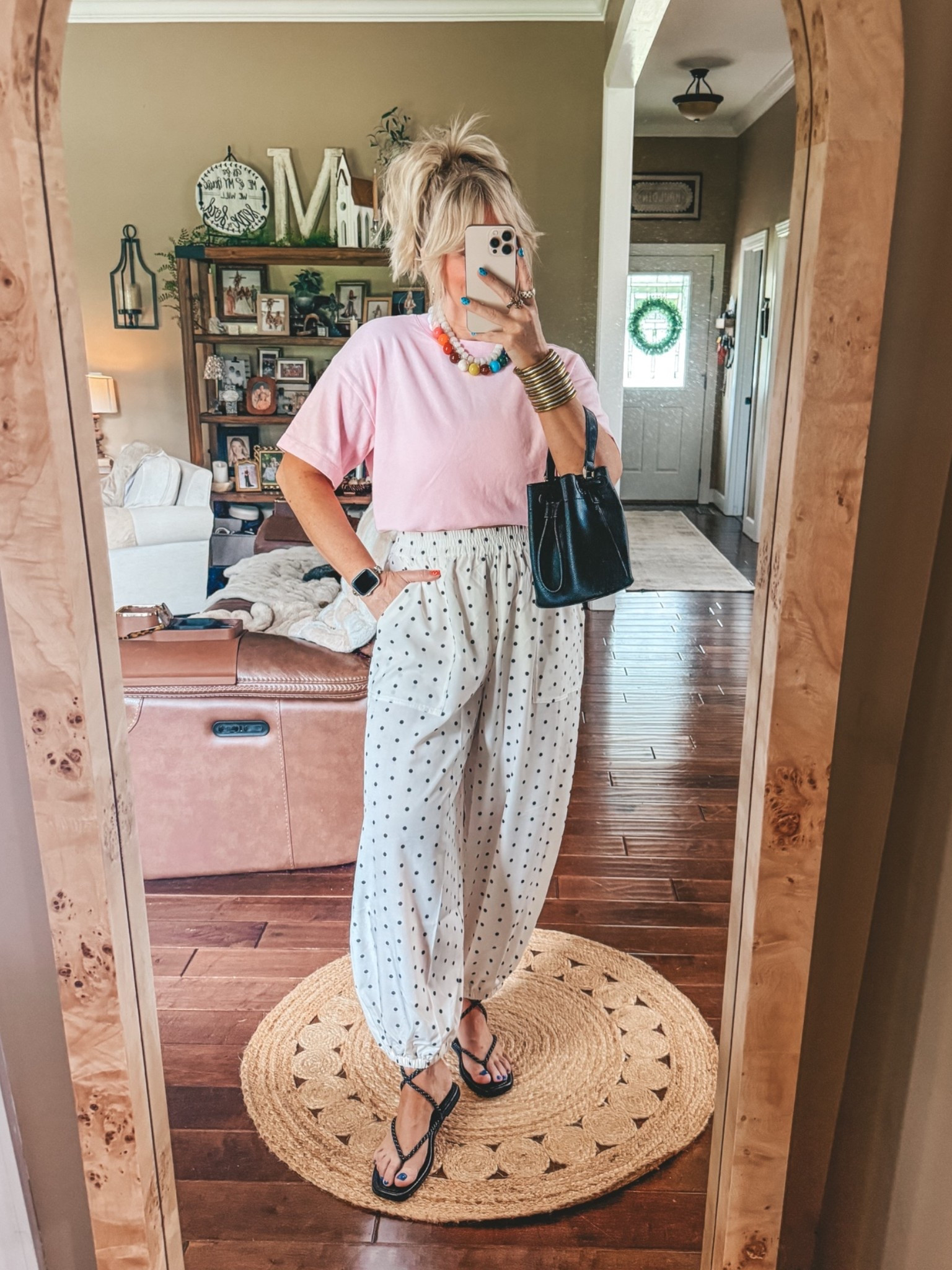 Cutest polka dot pants from 🎯
I’m in a medium in pants & tee! @Target 
#ad #sponsored #targetpartner

💖Necklaces are Amazon 
✨Save with code MANDIE @shopbeljoy on my rings.

#LTKootd #LTKgrwm #LTKOver40