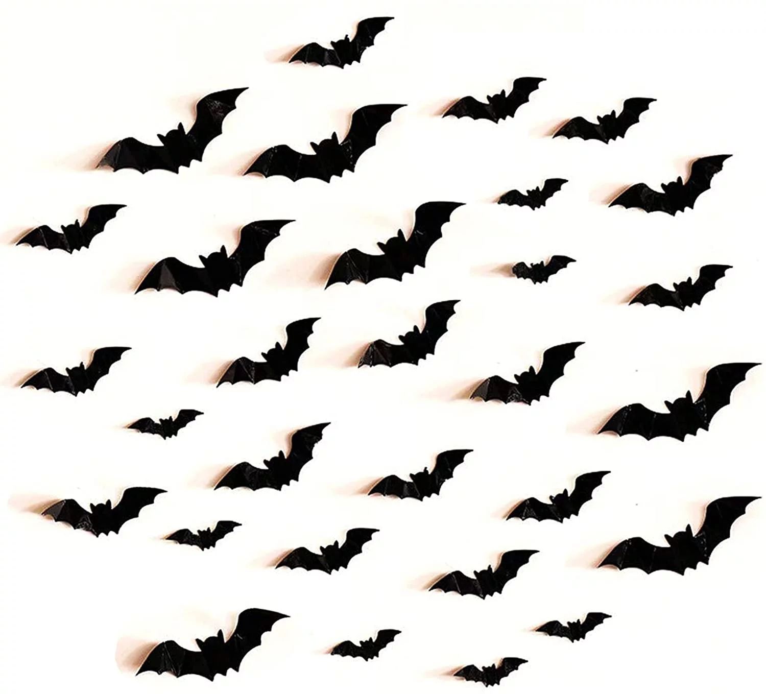 Fashionwu 80pcs 3D Bats Stickers, Halloween Party Supplies Waterproof Scary Bats Wall Decals DIY ... | Walmart (US)