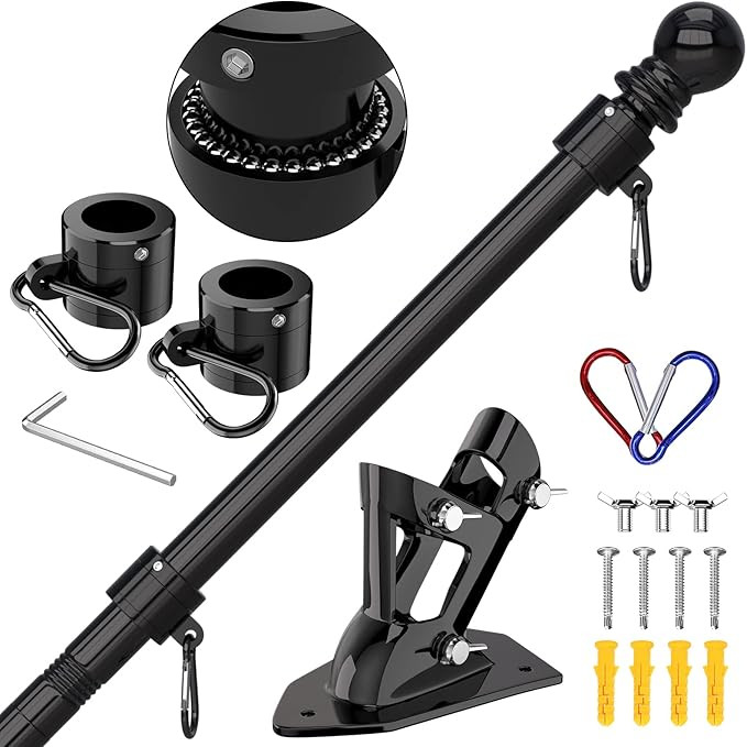 ZMTECH Flag Pole - Upgraded Bracket, 6 FT Stainless Steel Flag Poles for Outside House, Residenti... | Amazon (US)
