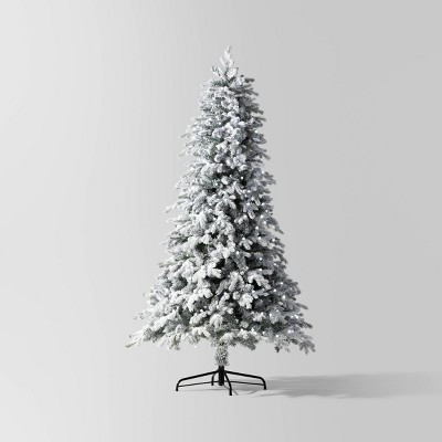 7.5' Pre-Lit Flocked Balsam Artificial Christmas Tree with Power Pole and Foot Pedal - Wondershop... | Target
