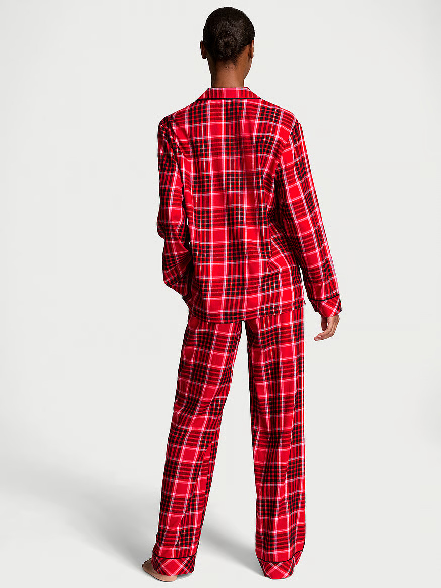 Buy Flannel Long Pajama Set, Lipstick Lovely Plaid - Order Pajamas Sets online - Victoria's Secre... | Victoria's Secret (US / CA )
