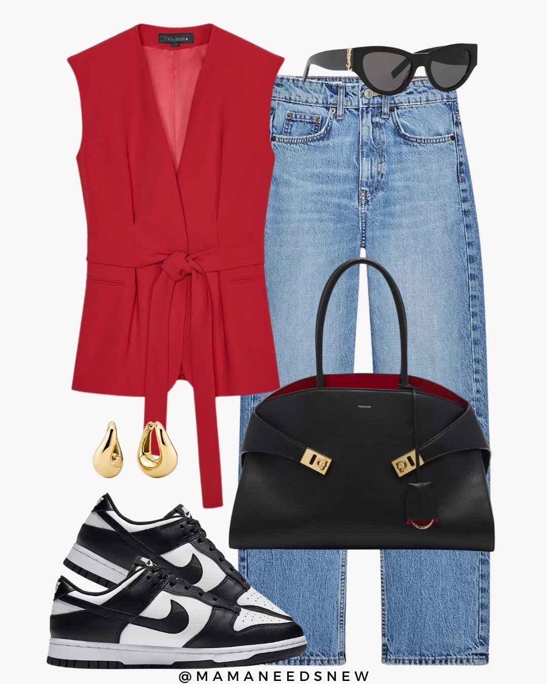 A spring / summer outfit with belted vest, jeans, sneakers & top handle tote bag ❤️

#LTKStyleTip #LTKItBag #LTKSaleAlert