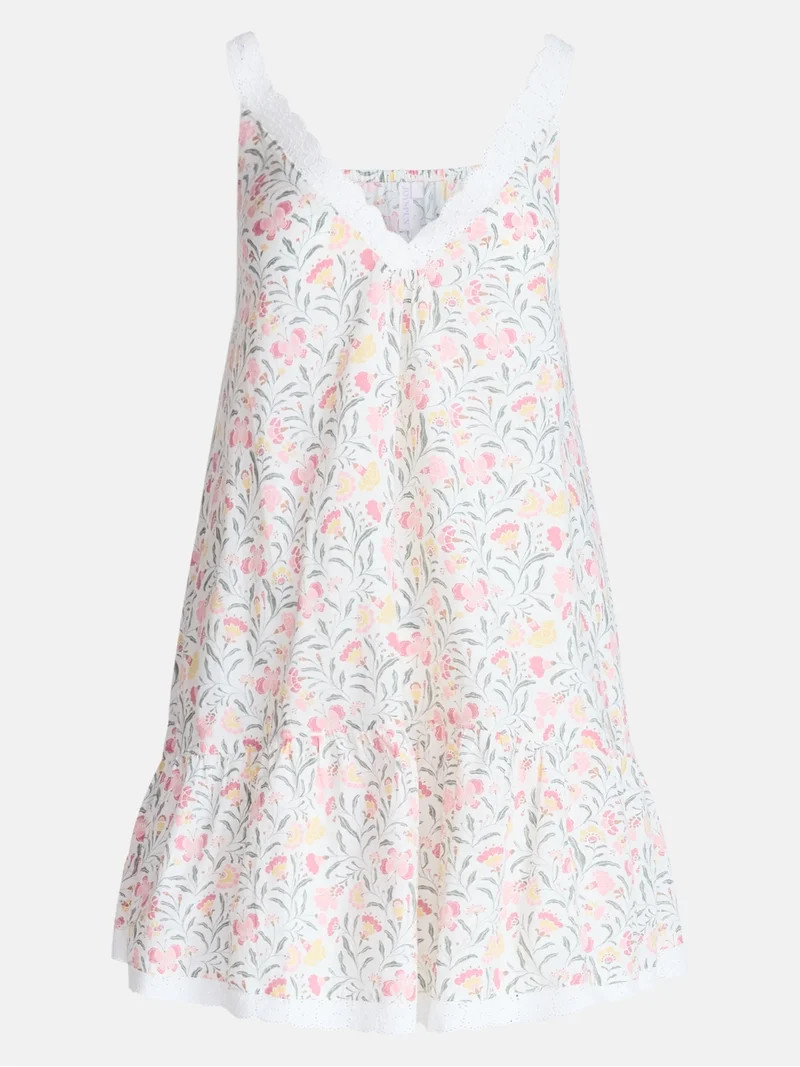 Joyspun Women\u2019s V Neck Woven Sleep Chemise, Sizes XS-3X | Walmart (US)