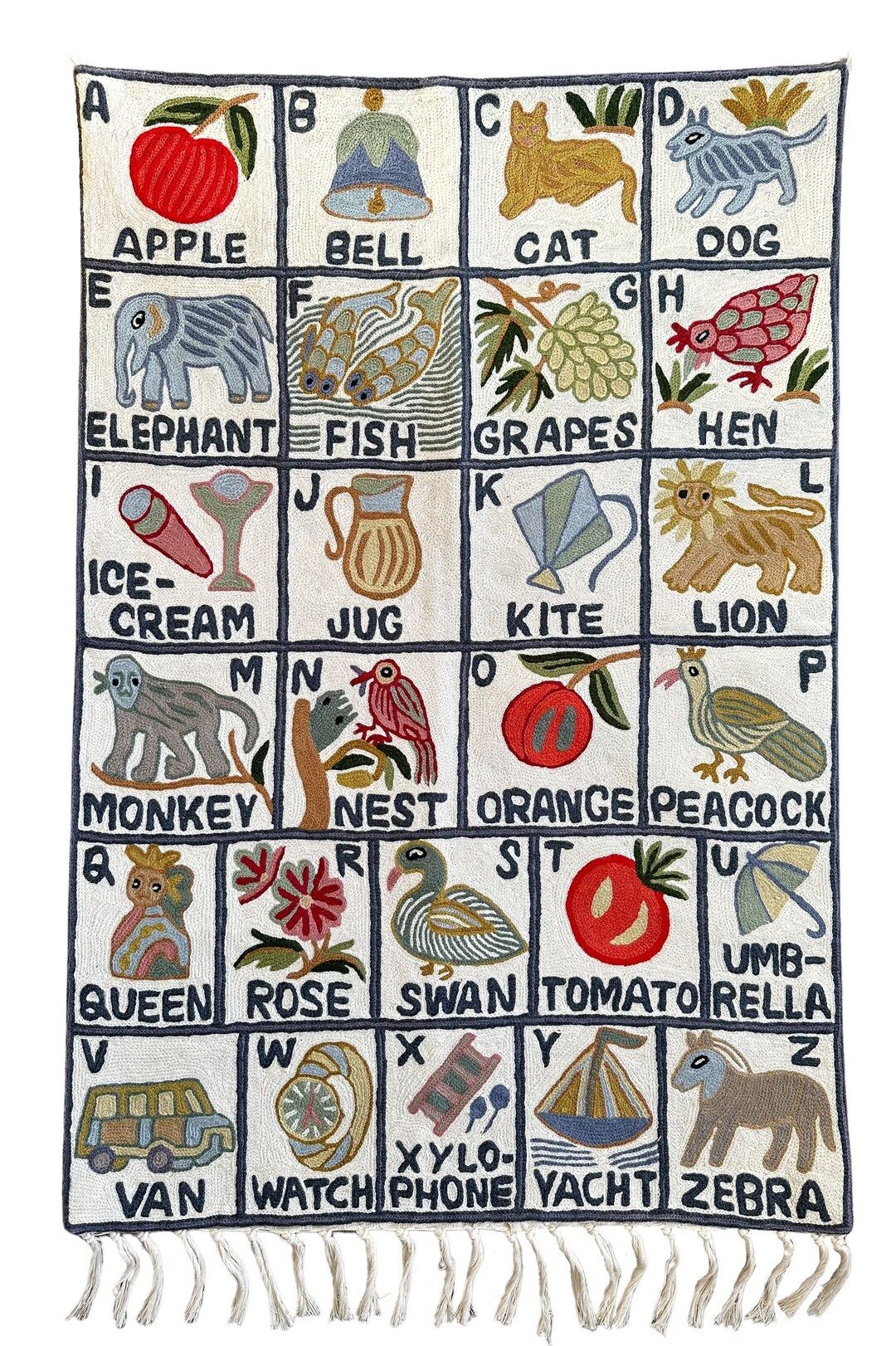 Handmade alphabet ABC wall hanging tapestry |  Sumbal | Etsy (UK)