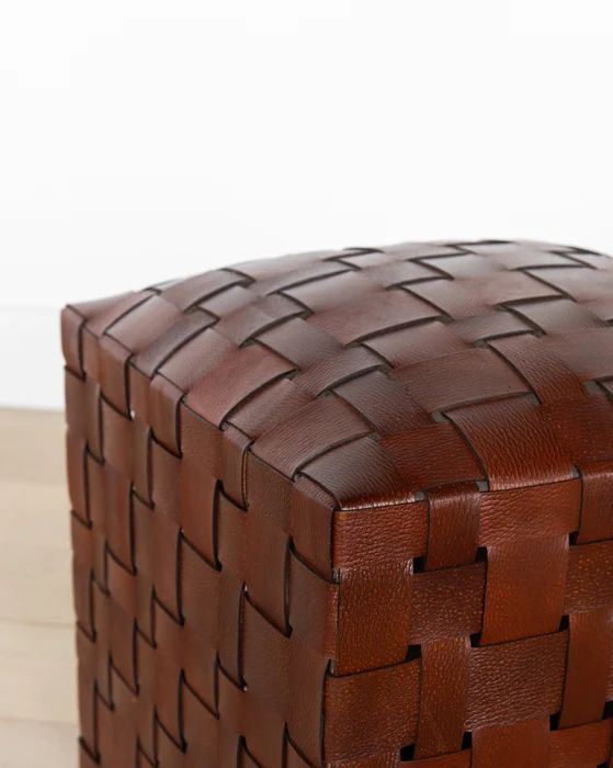 Ackley Leather Ottoman | McGee & Co.