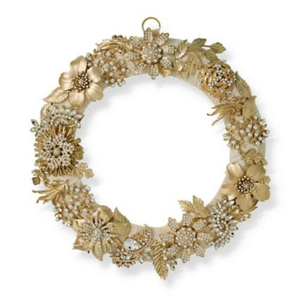 Mixed Pearl and Floral Brooch Wreath | Frontgate | Frontgate