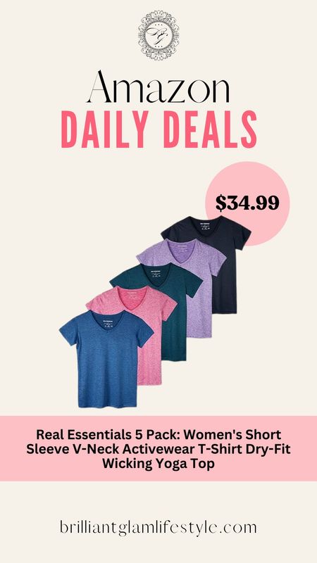 Amazon Daily Deals-Real Essentials 5 Pack: Women's Short Sleeve V-Neck Activewear T-Shirt Dry-Fit Wicking Yoga Top #Amazon #AmazonDeals #AmazonSale #LTK #Gym #Workout #Topsn

#LTKU #LTKfindsunder50 #LTKsalealert