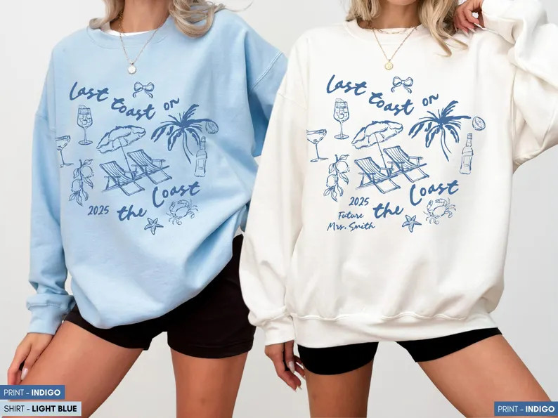 Something Blue Before I Do Bachelorette Crewneck, Personalized Coastal-themed Bride Bridesmaid Sh... | Etsy (US)