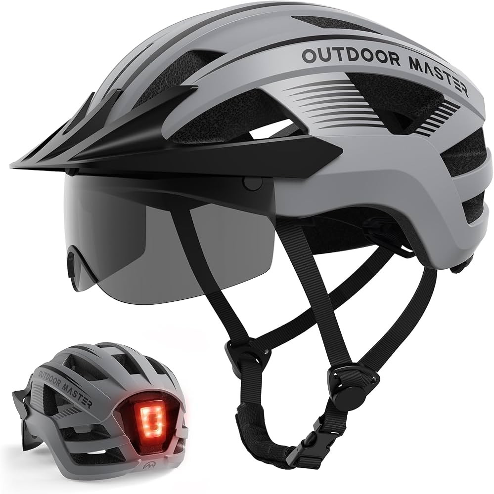 OutdoorMaster Adult Bike Helmet - Bicycle Helmet with Rechargeable Rear LED Light, Detachable Mag... | Amazon (US)