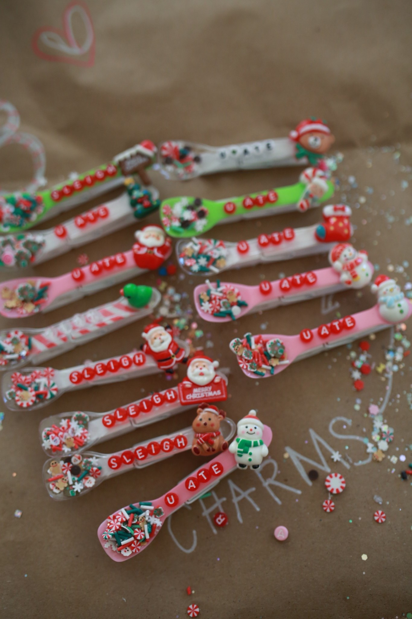  Christmas themed cheerleading good luck pins. 

#LTKSeasonal #LTKKids #LTKHoliday