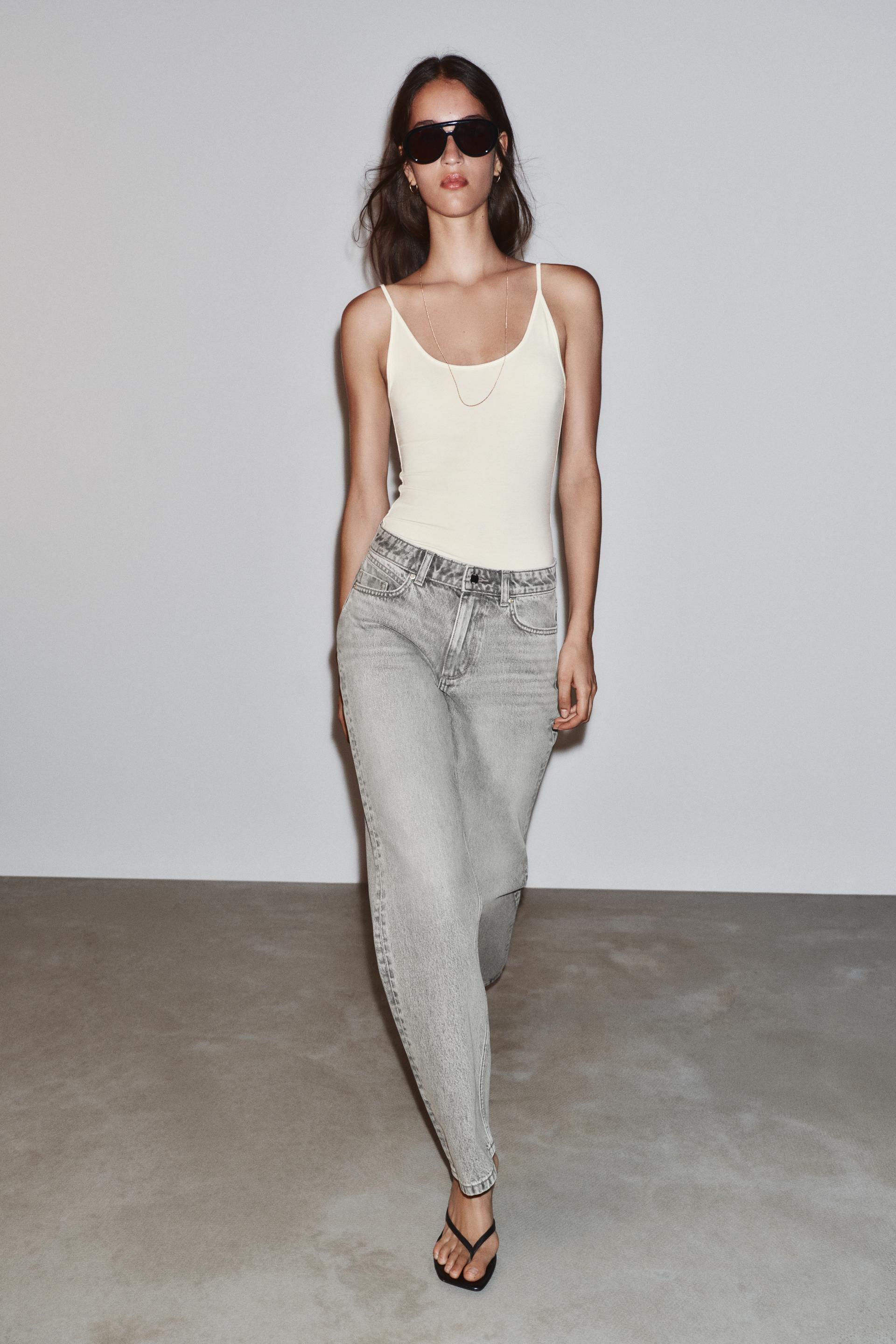 Zara - Z.03 Straight High-Waist Long Length Jeans In Light Blue - 12 - Woman | Zara UK