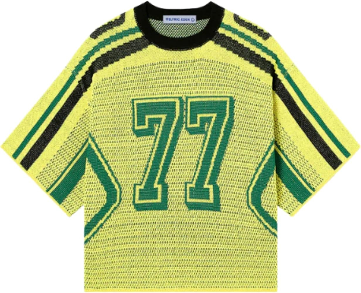 Aelfric Eden Oversized Sweaters Number Graphic Football Unisex Baggy Three-Quarter Sleeve Streetw... | Amazon (US)