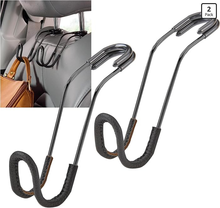 High Road Headrest Hooks for Car - Leather Car Hooks for Purses and Bags | Amazon (US)
