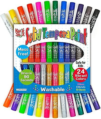 The Pencil Grip Kwik Stix Solid Tempera Paint Pens, Assorted Vibrant Colors, Classic, Metallic & ... | Amazon (US)