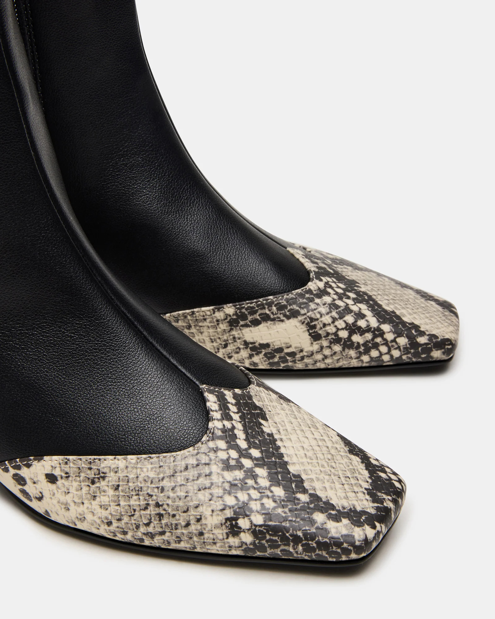 JETER Black Snake Square-Toe Women's Ankle Boot | Steve Madden (US)