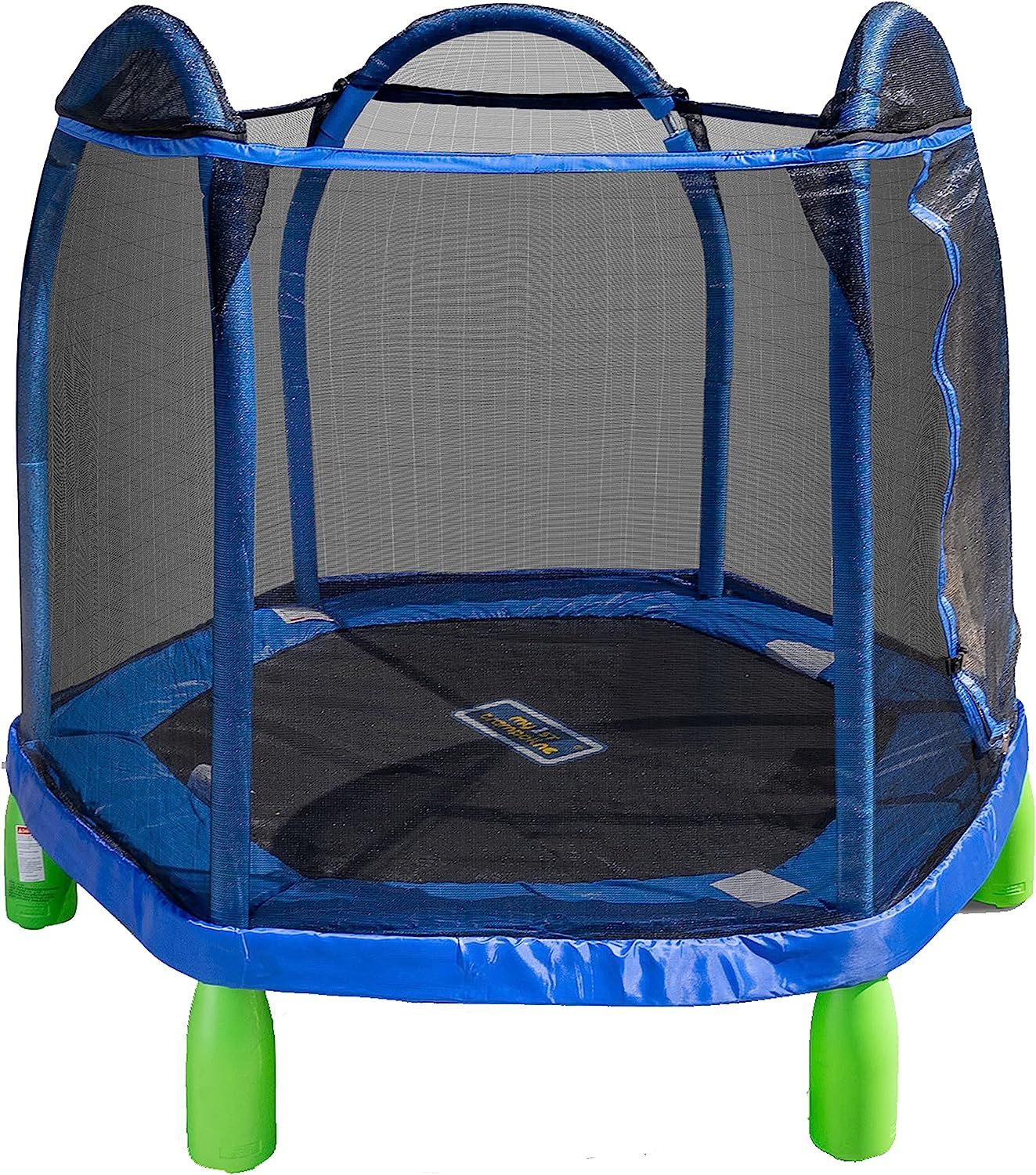 Sportspower Kid's Outdoor My First Trampoline with Zippered Safety Net Enclosure, 7FT, Blue/Green | Amazon (US)