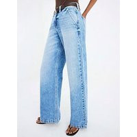 River Island Tailored Baggy Jeans - Blue | Very (UK)