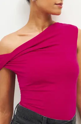 Reformation Cello One-Shoulder Knit Top in Black at Nordstrom, Size Small | Nordstrom