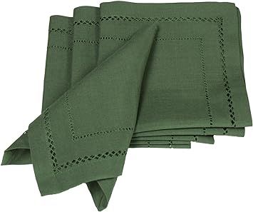 Xia Home Fashions Double Hemstitch Easy Care Napkins, 20 by 20-Inch, Pine, Set of 4 | Amazon (US)