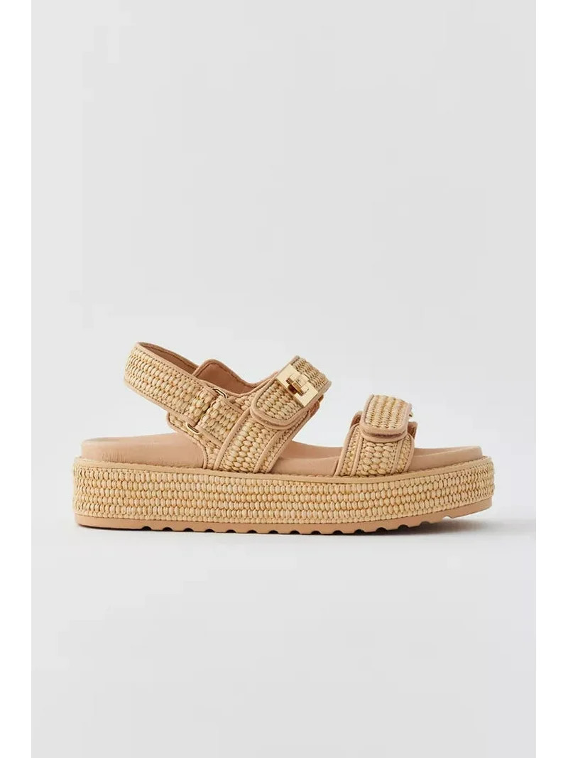 Big Mona Chunky Platform Sandal Natural Raffia | Walmart (US)