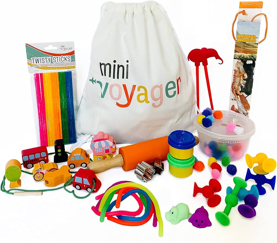 Amazon.com: Mini Voyager Travel Activity Kit for Kids, Includes Crafts, Toys & Games Designed for... | Amazon (US)