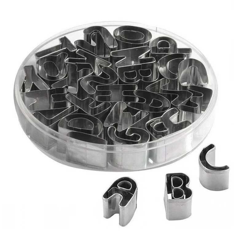 Stainless Steel English Alphabet Letters Cookies Cutters Molds Moulds 26 in 1 | Walmart (US)