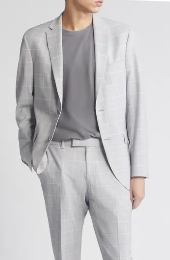 Open Edit Plaid Extra Trim Stretch Wool Blend Sport Coat | Nordstrom | Nordstrom