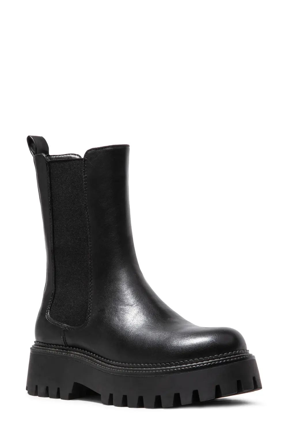 Steve Madden Briona Lug Sole Chelsea Boot, Size 9Us / 39Eu in Black at Nordstrom | Nordstrom Canada