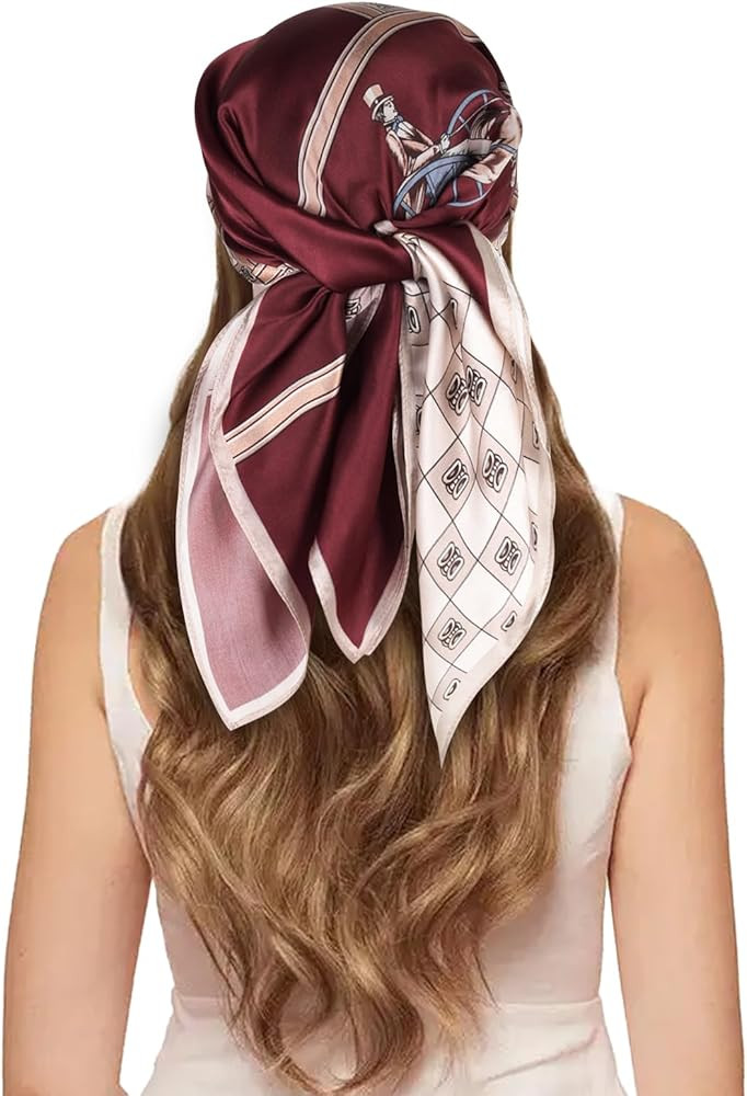 EXTREE 100% Pure Mulberry Silk Scarf Fashion Hair for Women Scarf Lightweight Square Neckerchief ... | Amazon (US)