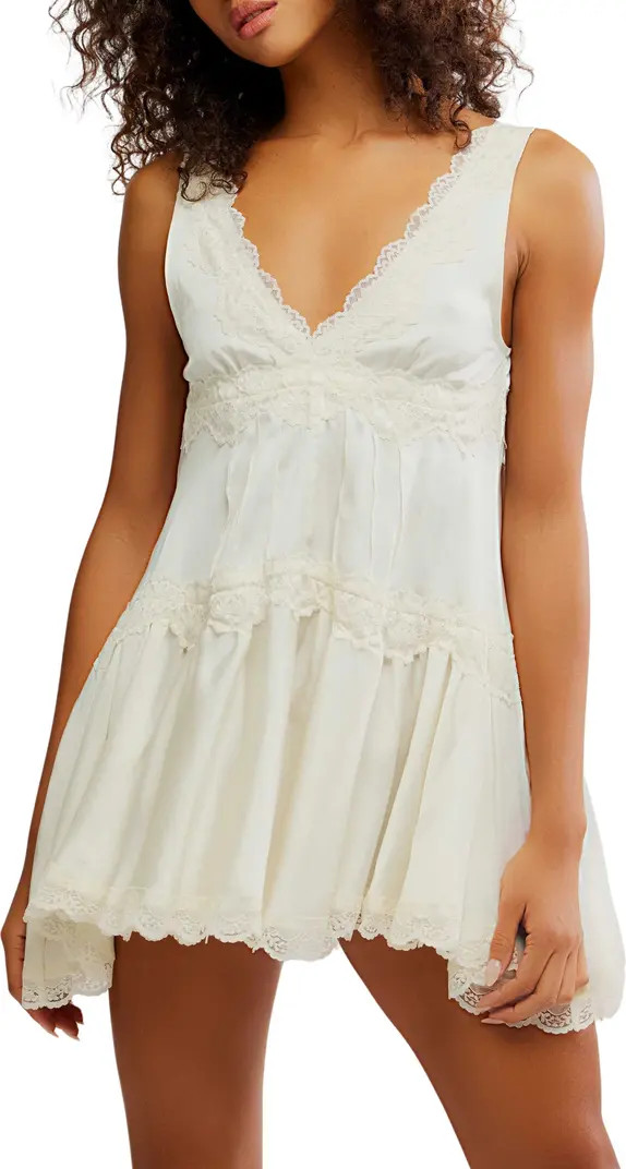 Lace Trim Satin Mini Slipdress | Nordstrom