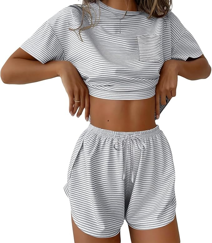 Ekouaer Womens Pajama Sets Sexy Lounge Sets Side Split Short Pj Sets Cute Pjs 2 Piece Comfy Sleep... | Amazon (US)