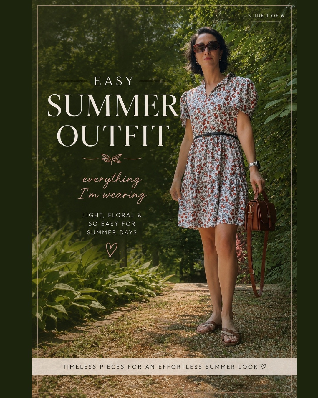 My favorite kind of outfit is one that feels effortless but still looks put together. 🤍 This floral dress has become one of my summer staples, and I paired it with timeless accessories I reach for again and again. Everything in this look is linked in one place if you’re building an easy, classic summer wardrobe.

#LTKStyle, #LTKFinds, #SummerStyle, #ClassicStyle, #FrenchInspiredStyle

summer outfit, floral dress, everyday dress, floral mini dress, Smith and Quinn dress, Italian Porcelain dress, puff sleeve dress, cinched waist dress, feminine style, classic style, French inspired fashion, timeless wardrobe, capsule wardrobe, summer capsule, neutral accessories, brown leather bag, structured handbag, crossbody bag, leather sandals, slide sandals, oval sunglasses, everyday jewelry, smart ring, gold ring, casual chic outfit, coffee date outfit, farmers market outfit, garden party outfit, weekend outfit, vacation outfit, outfit inspiration, summer fashion, effortless style, elevated basics, outfit ideas, LTK fashion, wearable fashion, classic summer wardrobe

#LTKdayinmylife #LTKootd #LTKgrwm