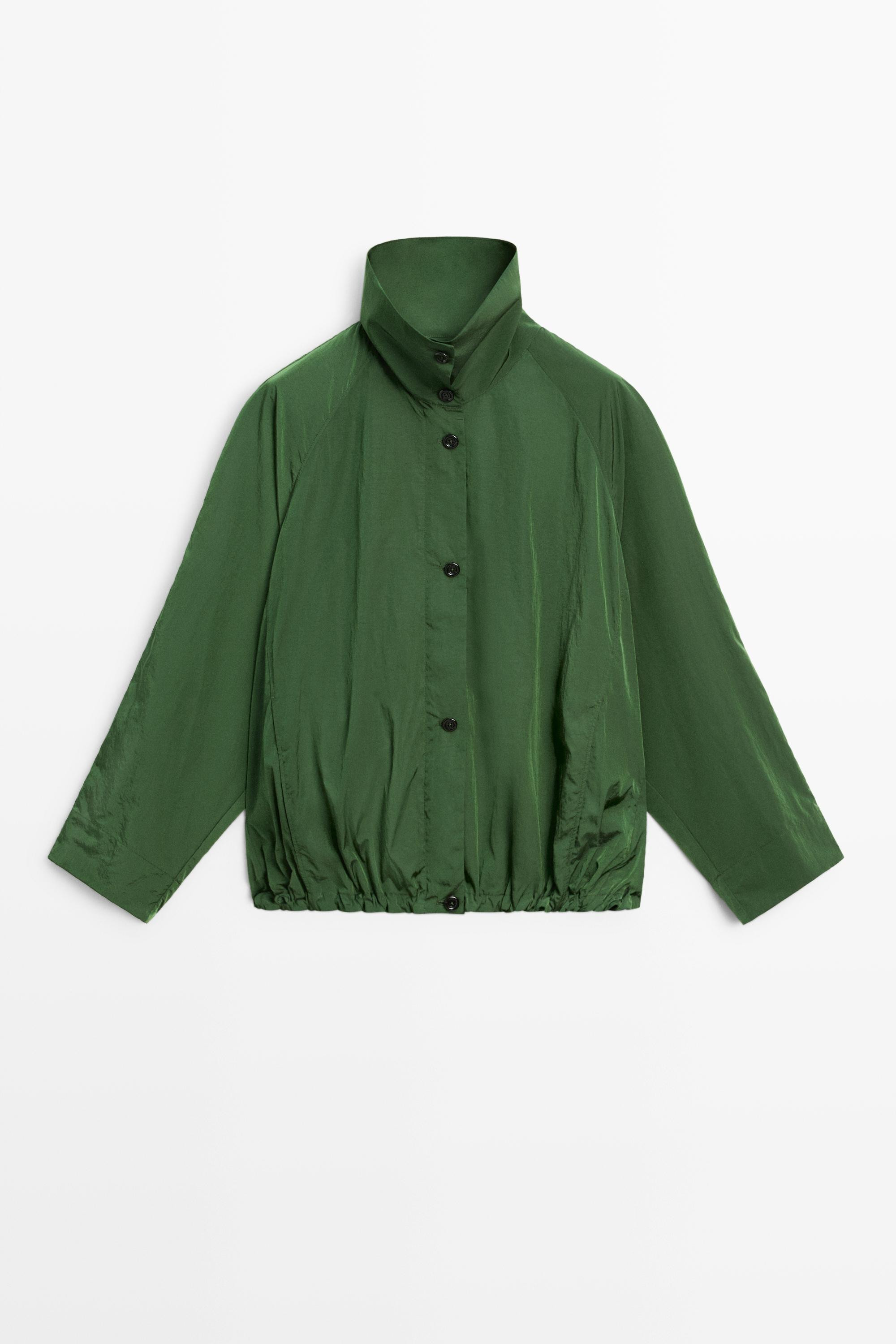 Technical bomber jacket - GREEN | Massimo Dutti UK